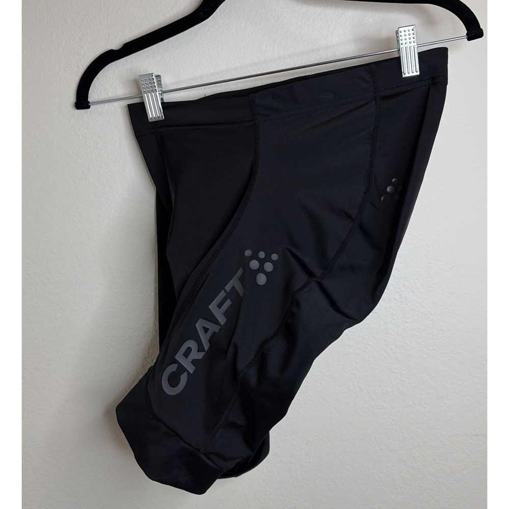 CRAFT Cycling Padded Shorts Mens Medium Black Bicycle Compression Activewear EUC